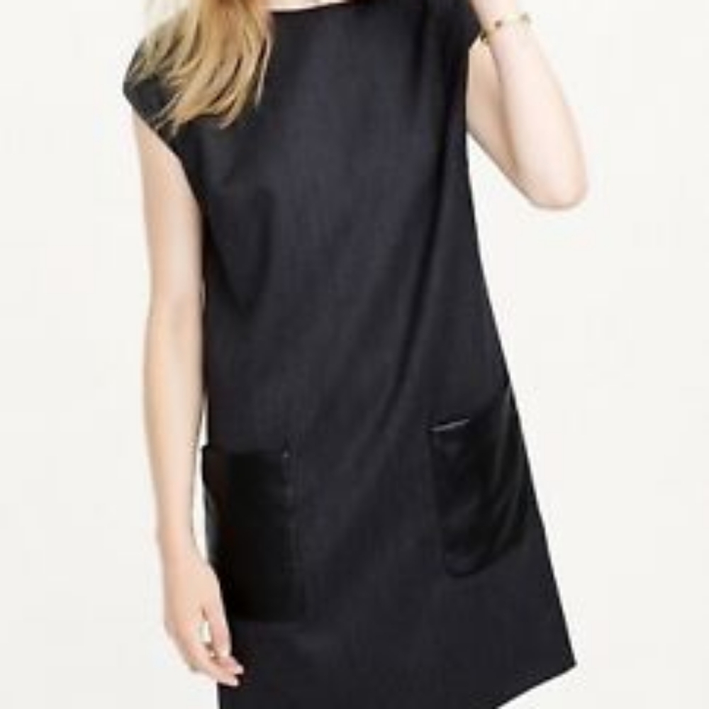 J. Crew leather pocket sheath dress sz 4